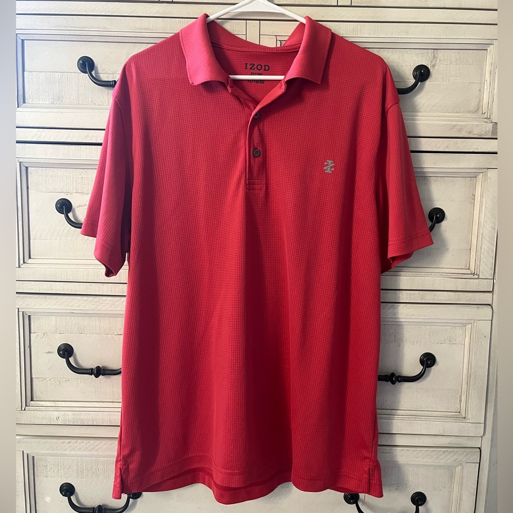 Izod Men's Polo Golf Shirt in Vibrant Red